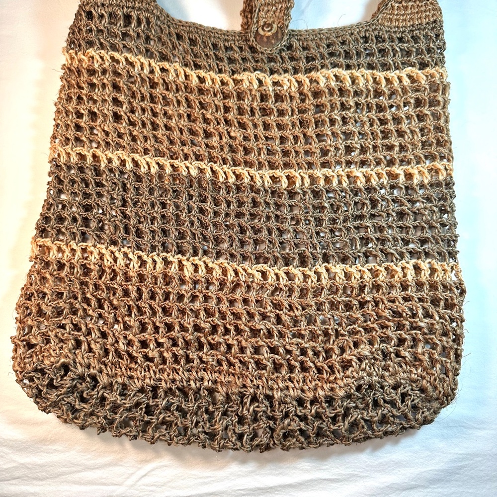 Jute Crochet Net Market Beach Bag - Picture 4 of 9